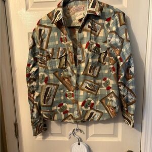 Vintage Patterned‎ Button-Up Shirt
